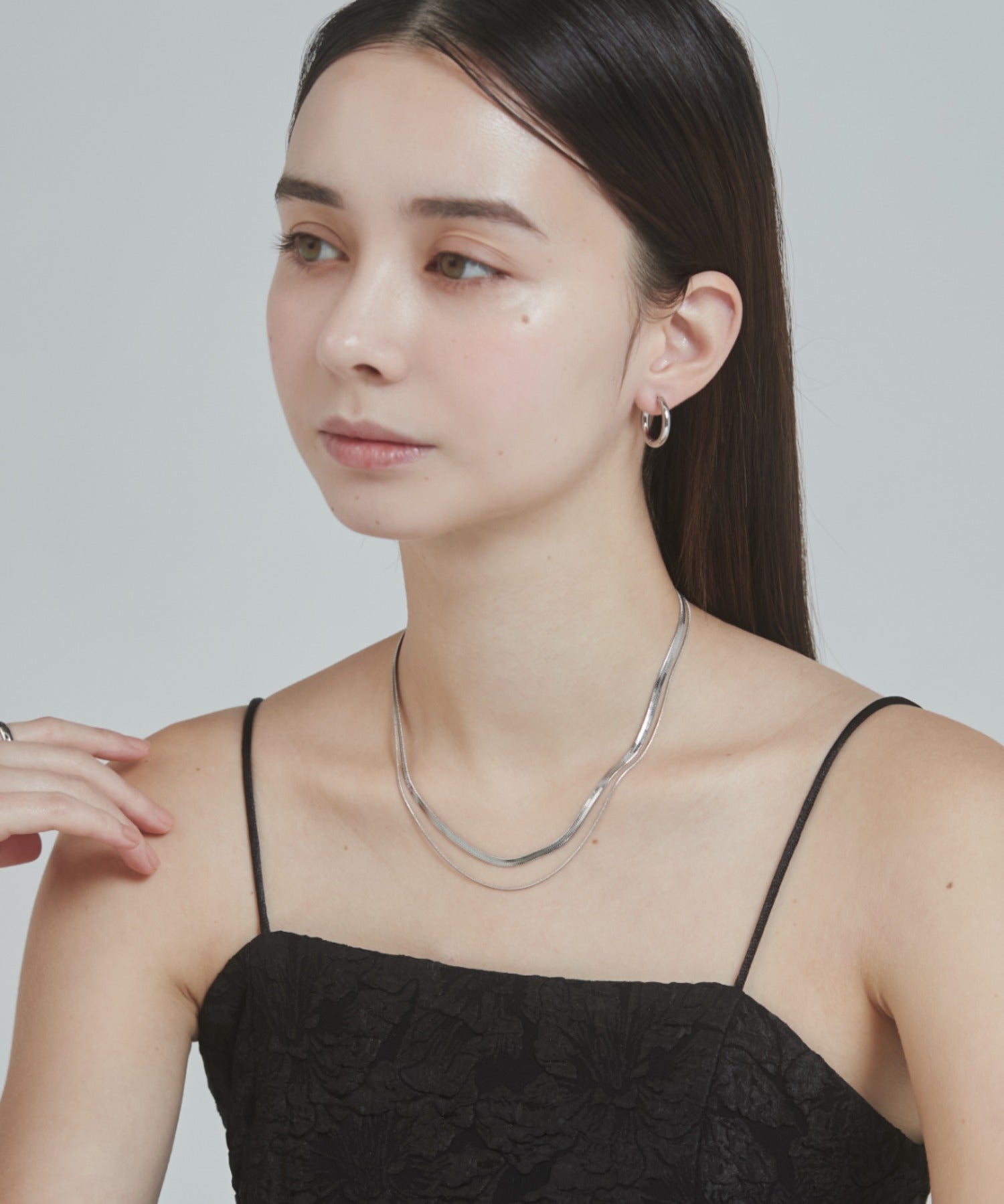 ciite' シーテ ネックレス 【 金属アレルギー対応 】 2連スネークチェーンネックレス サージカルステンレス