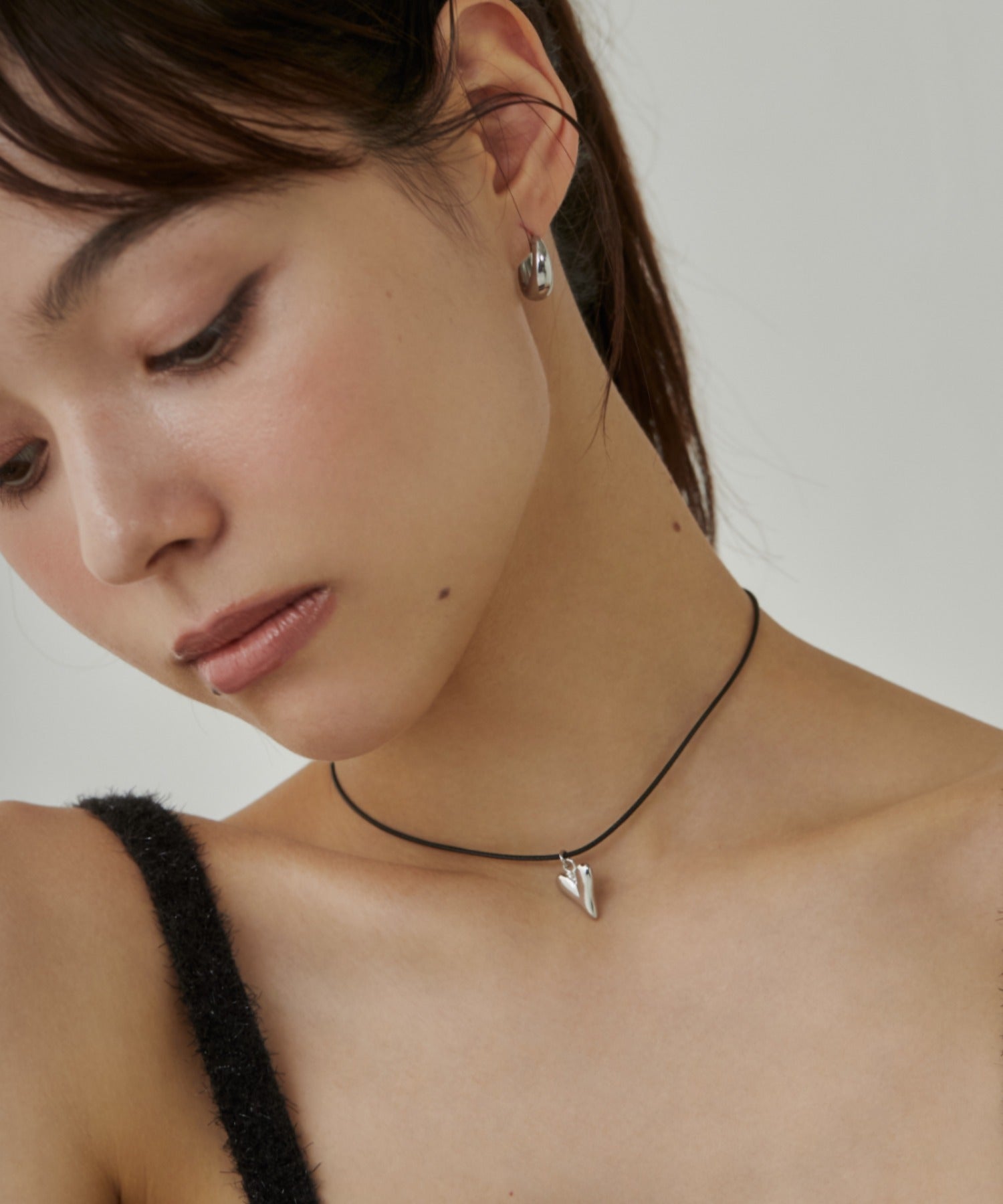 ciite' シーテ ネックレス メタルハートトップ コードチョーカー / ネックレス