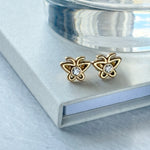ciite' シーテ ピアス（両耳用） 【 金属アレルギー対応 】ミニビジューバタフライピアス サージカルステンレス（両耳用）