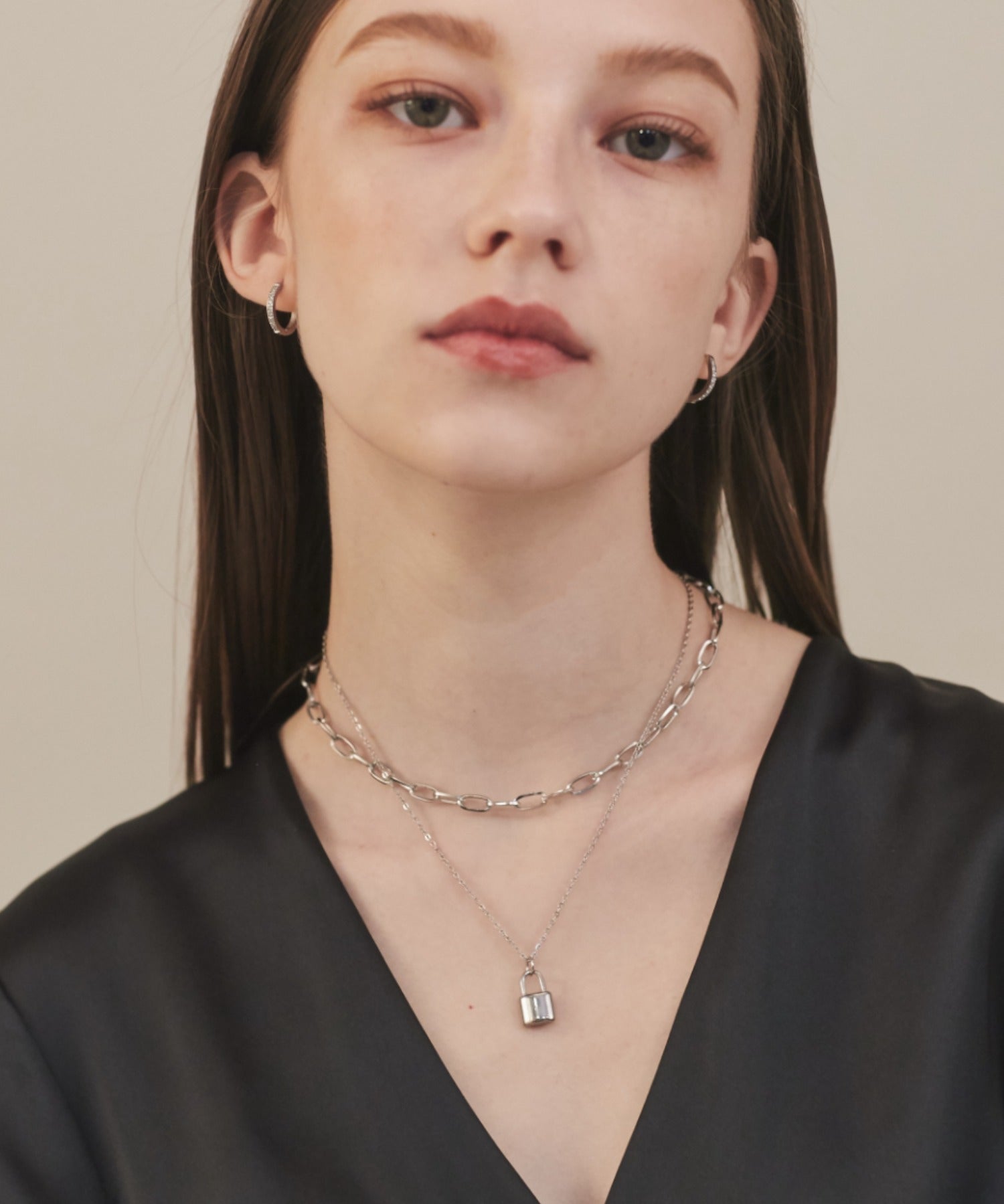 ciite' シーテ ネックレス 【 金属アレルギー対応 】 チェーン & パドロックネックレス 2セット