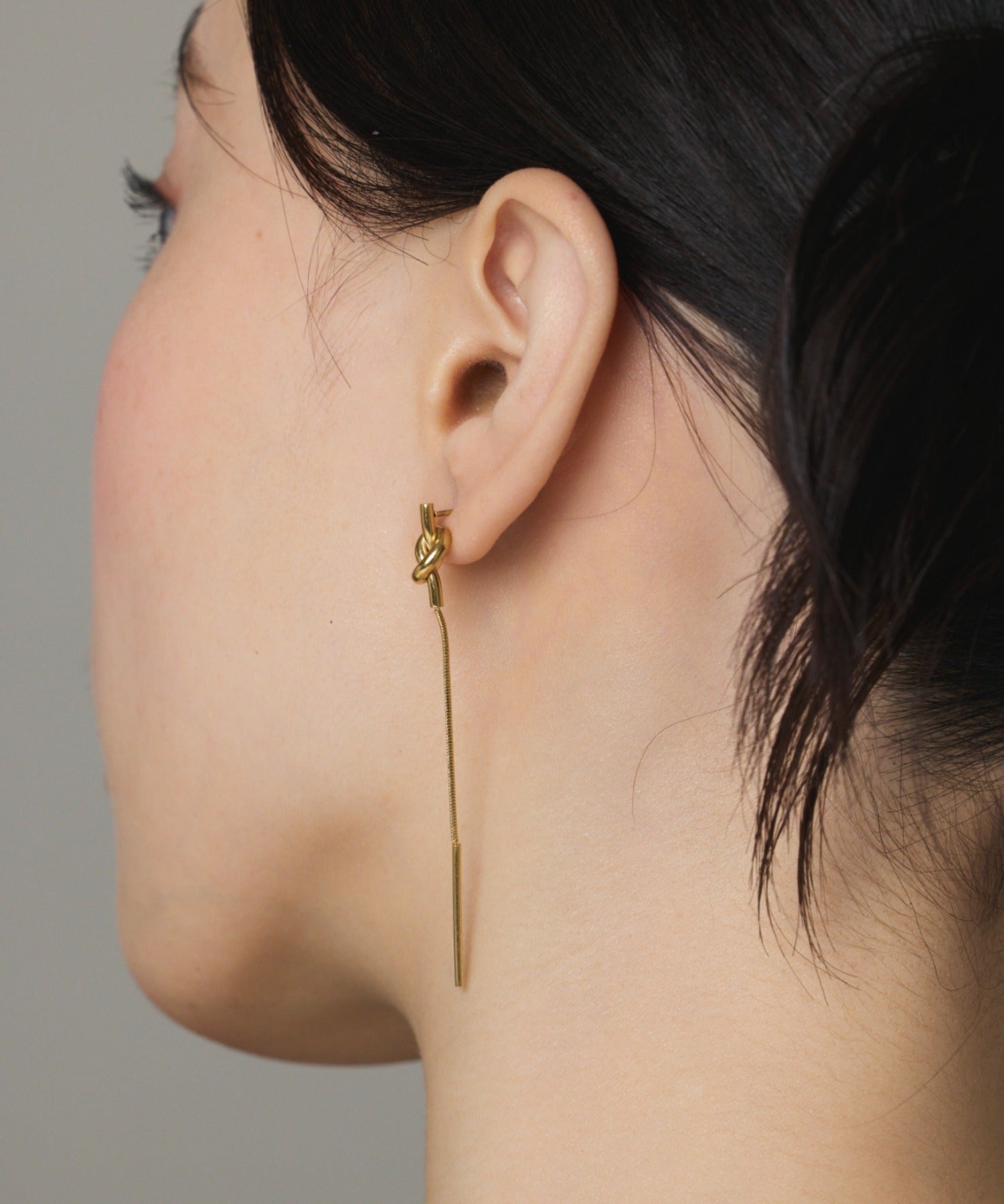 ciite' シーテ ピアス（両耳用） 【 金属アレルギー対応 】 ノットチェーンピアス サージカルステンレス (両耳用)