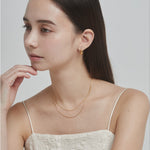 ciite' シーテ ネックレス 【 金属アレルギー対応 】 1mm スネークネックレス 2個セット サージカルステンレス 36～41cm, 39～44cm