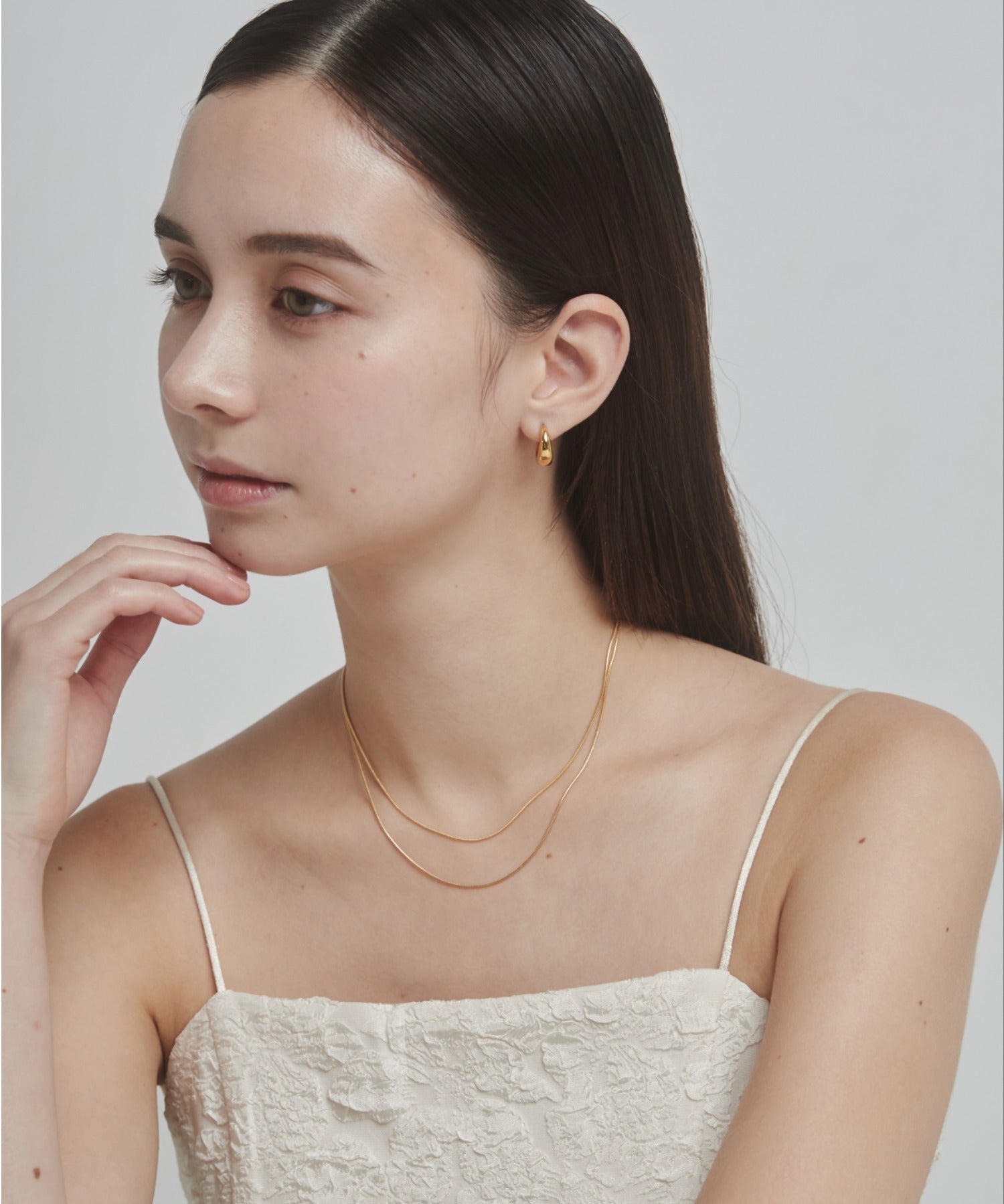 ciite' シーテ ネックレス 【 金属アレルギー対応 】 1mm スネークネックレス 2個セット サージカルステンレス 36～41cm, 39～44cm