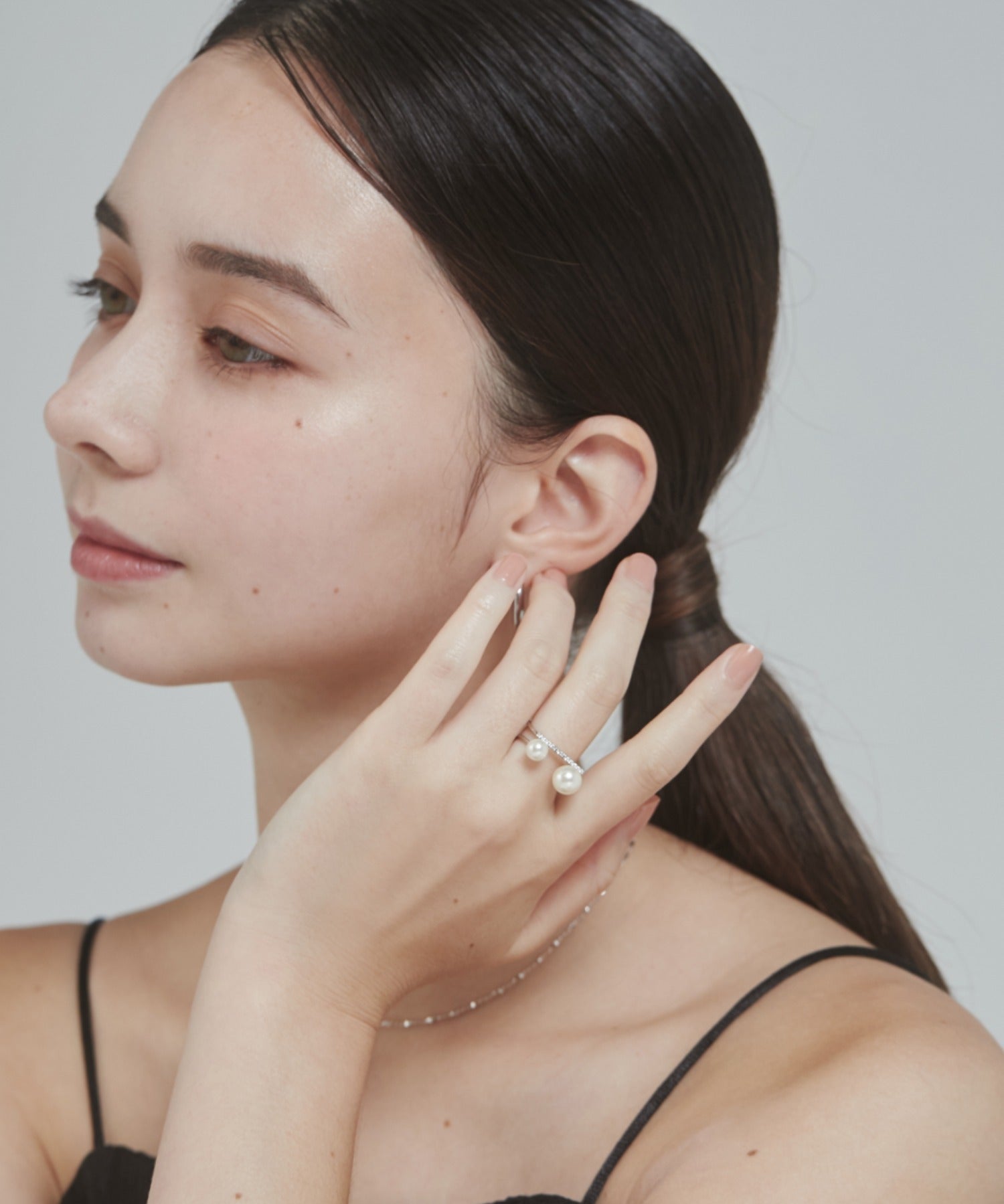 ciite' シーテ リング ビジューダブルパール リング