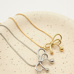 ciite' シーテ ネックレス 【 金属アレルギー対応 】 ミニリボンネックレス サージカルステンレス