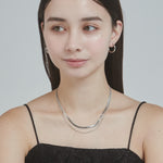 ciite' シーテ ネックレス 【 金属アレルギー対応 】 2連スネークチェーンネックレス サージカルステンレス