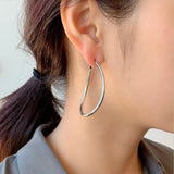 ciite' シーテ ピアス（両耳用） 大ぶり立体オーバルフープピアス (両耳用)