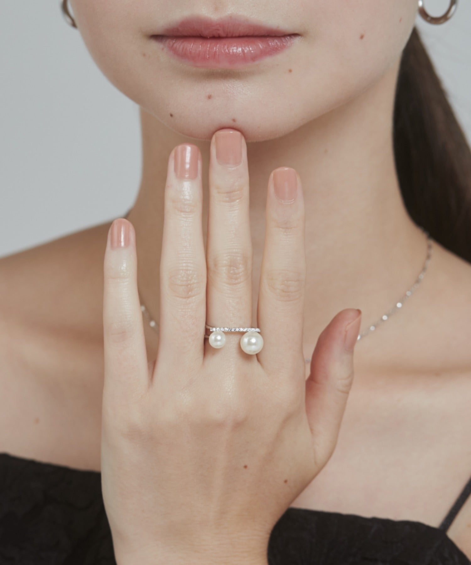 ciite' シーテ リング ビジューダブルパール リング