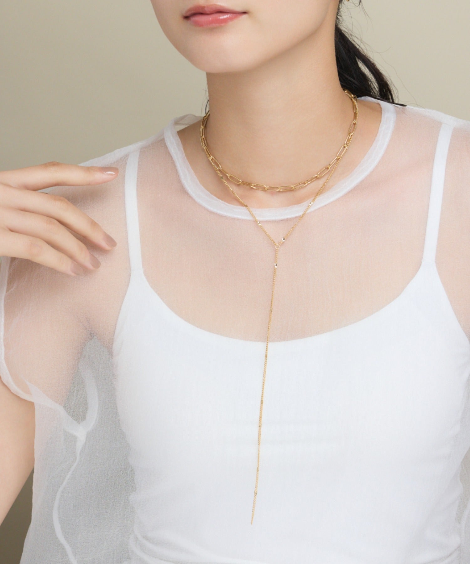 ciite' シーテ ネックレス 【 金属アレルギー対応 】 2連ロングネックレス サージカルステンレス