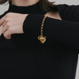 ciite' シーテ ブレスレット 【 金属アレルギー対応 】 ハートペンダント ブレスレット サージカルステンレス