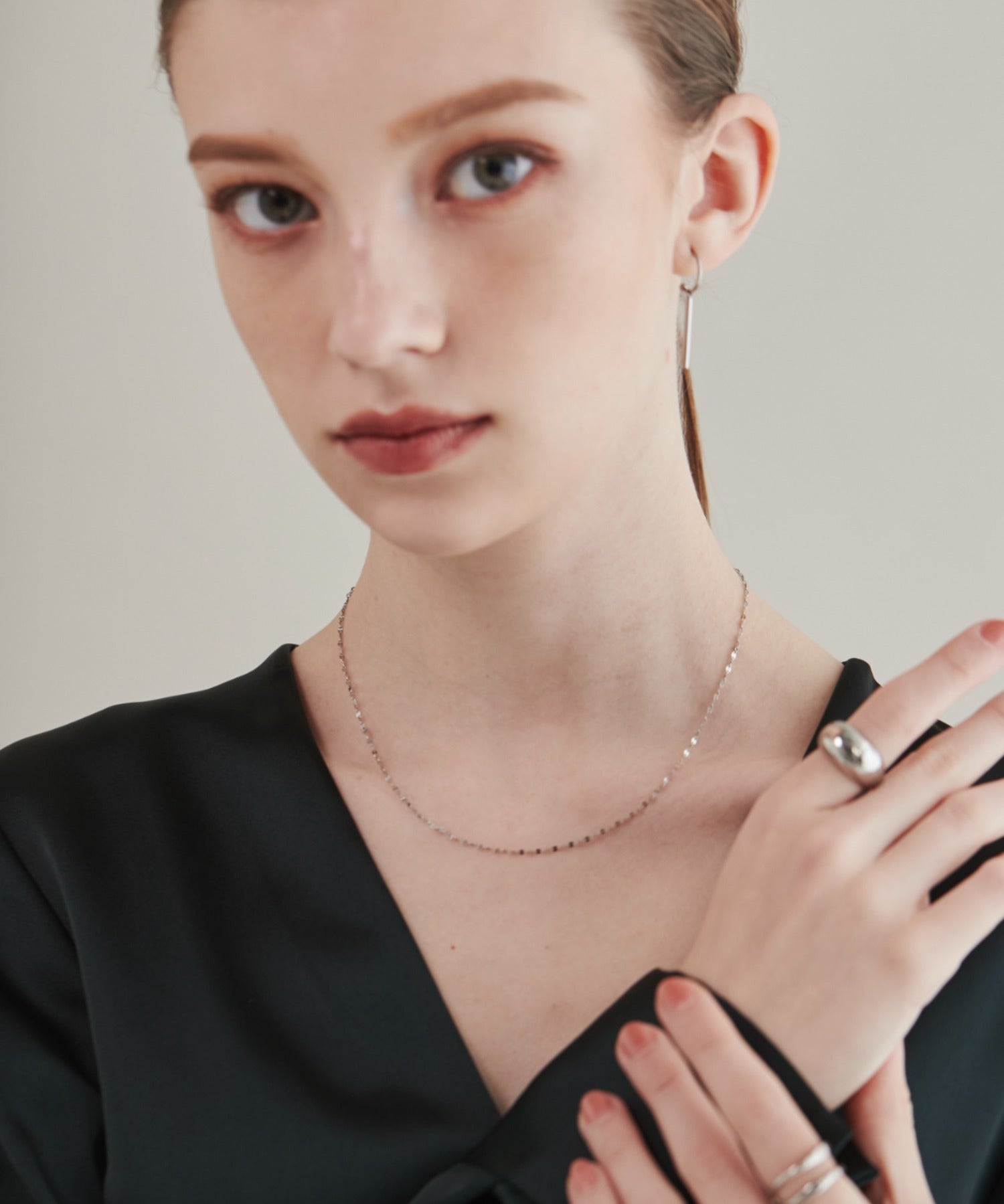 ciite' シーテ ネックレス 【 金属アレルギー対応 】 グリッターチェーンネックレス サージカルステンレス