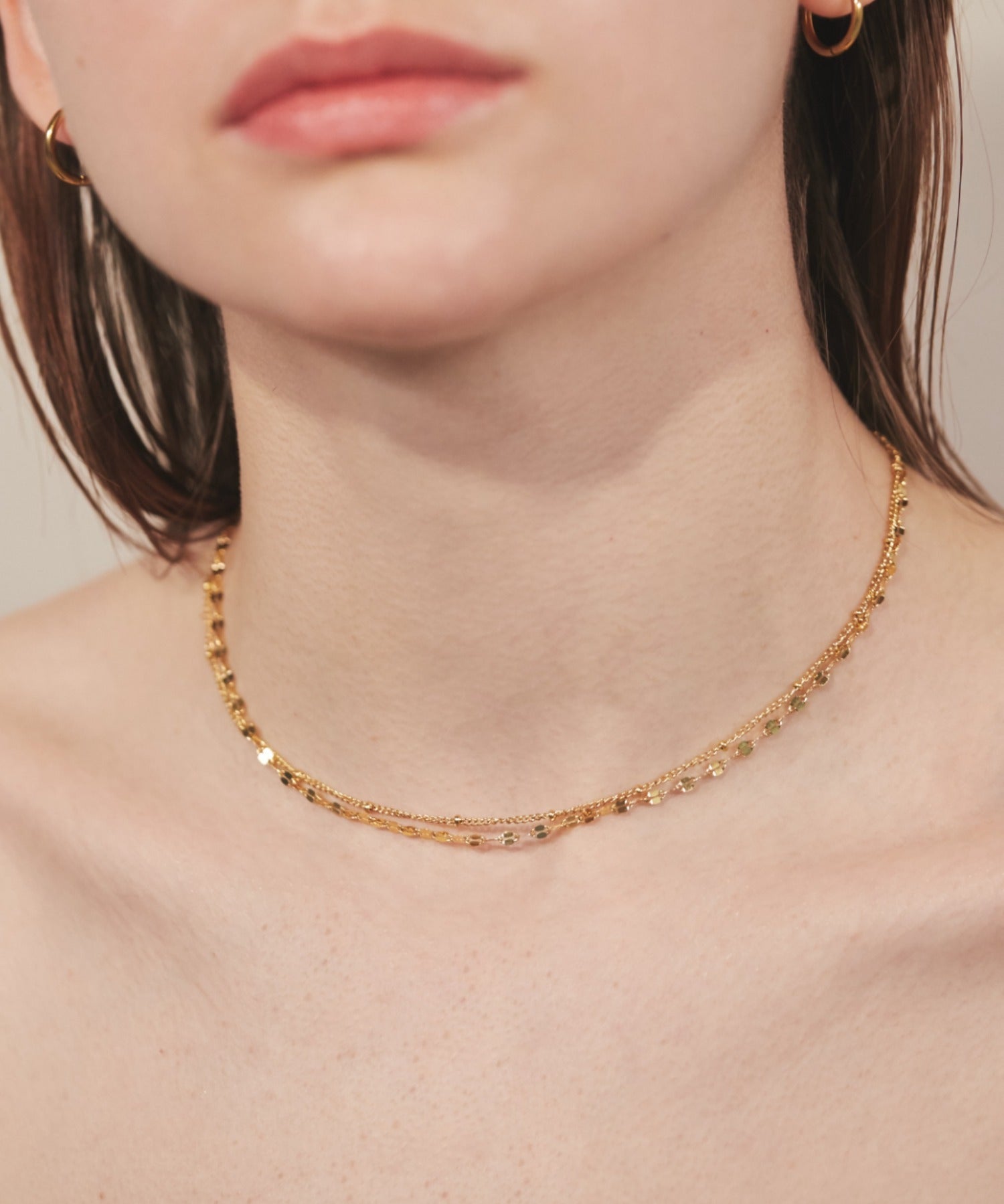 ciite' シーテ ネックレス 【 金属アレルギー対応 】 2連チェーンネックレス サージカルステンレス