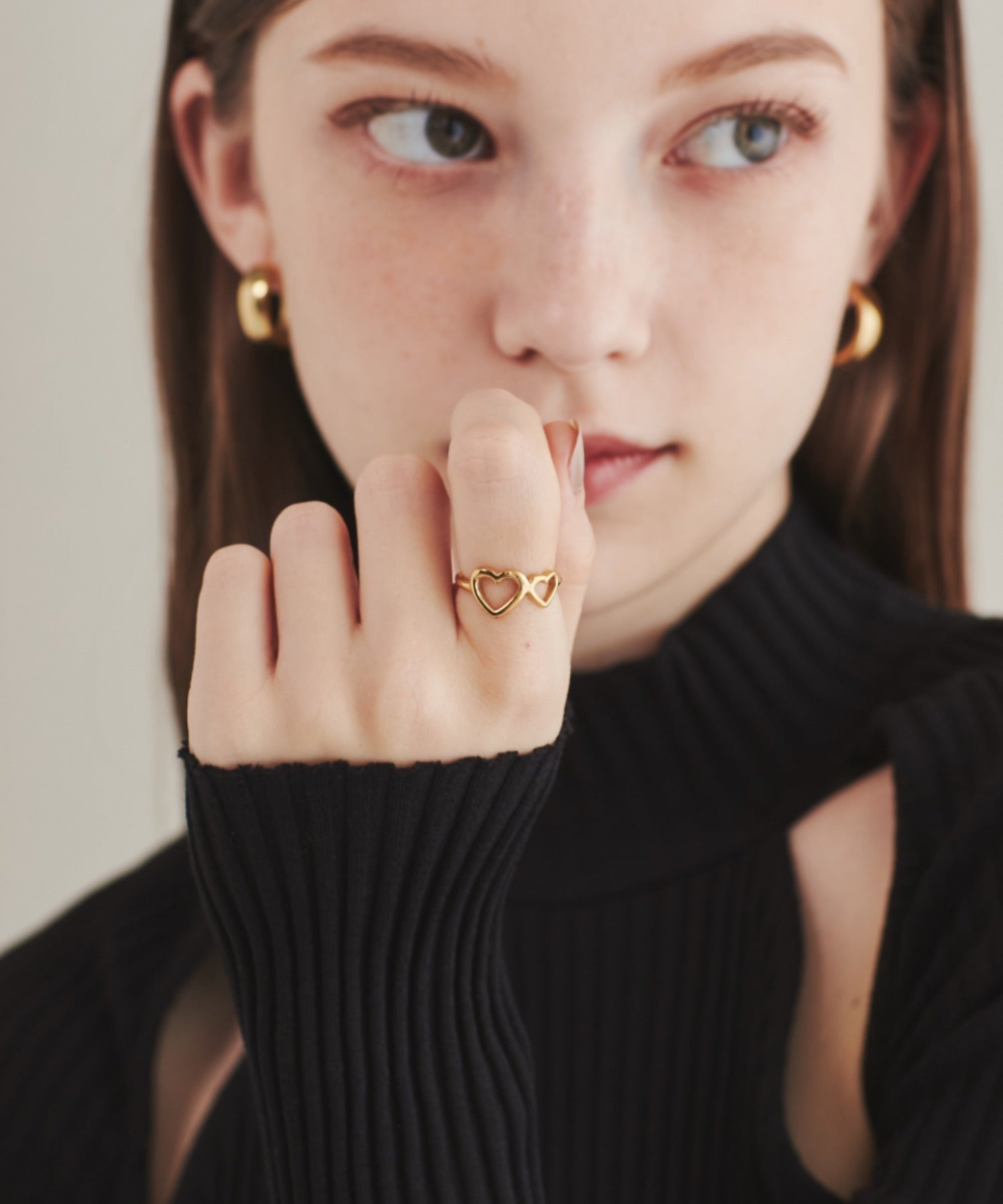 ciite' シーテ リング 【 金属アレルギー対応 】 ダブルハートリング サージカルステンレス