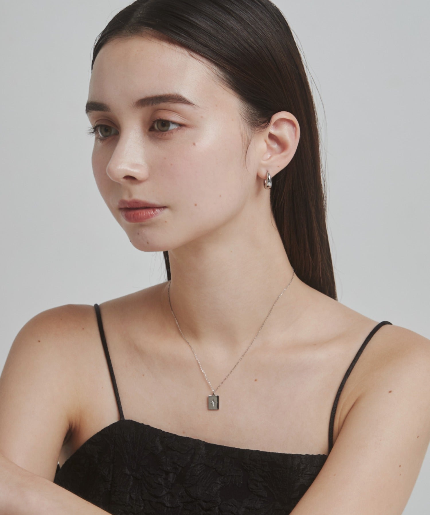 ciite' シーテ ネックレス 【 金属アレルギー対応 】 ビジュープレートネックレス サージカルステンレス