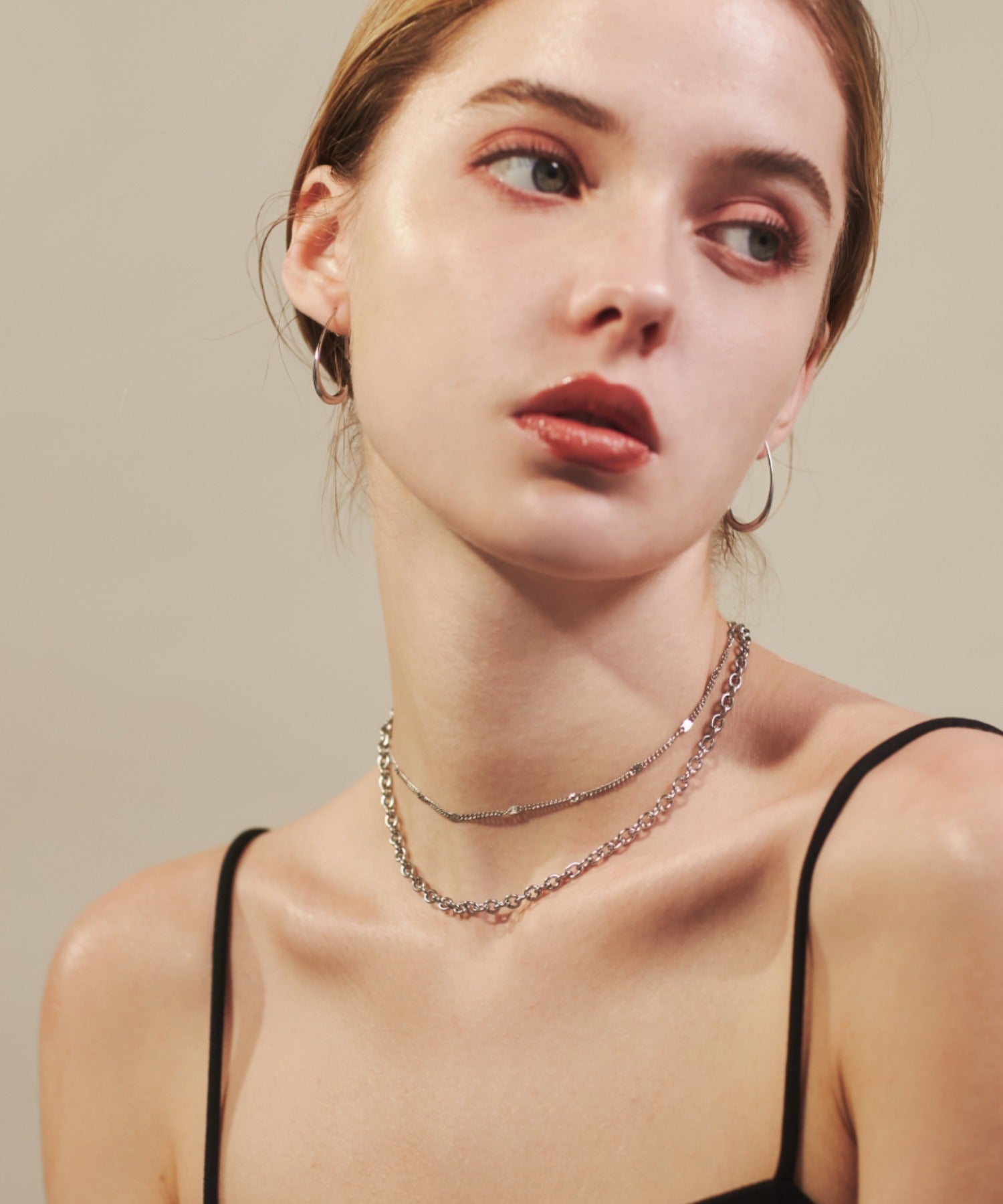 ciite' シーテ ネックレス 【 金属アレルギー対応 】 2連チェーンネックレス サージカルステンレス