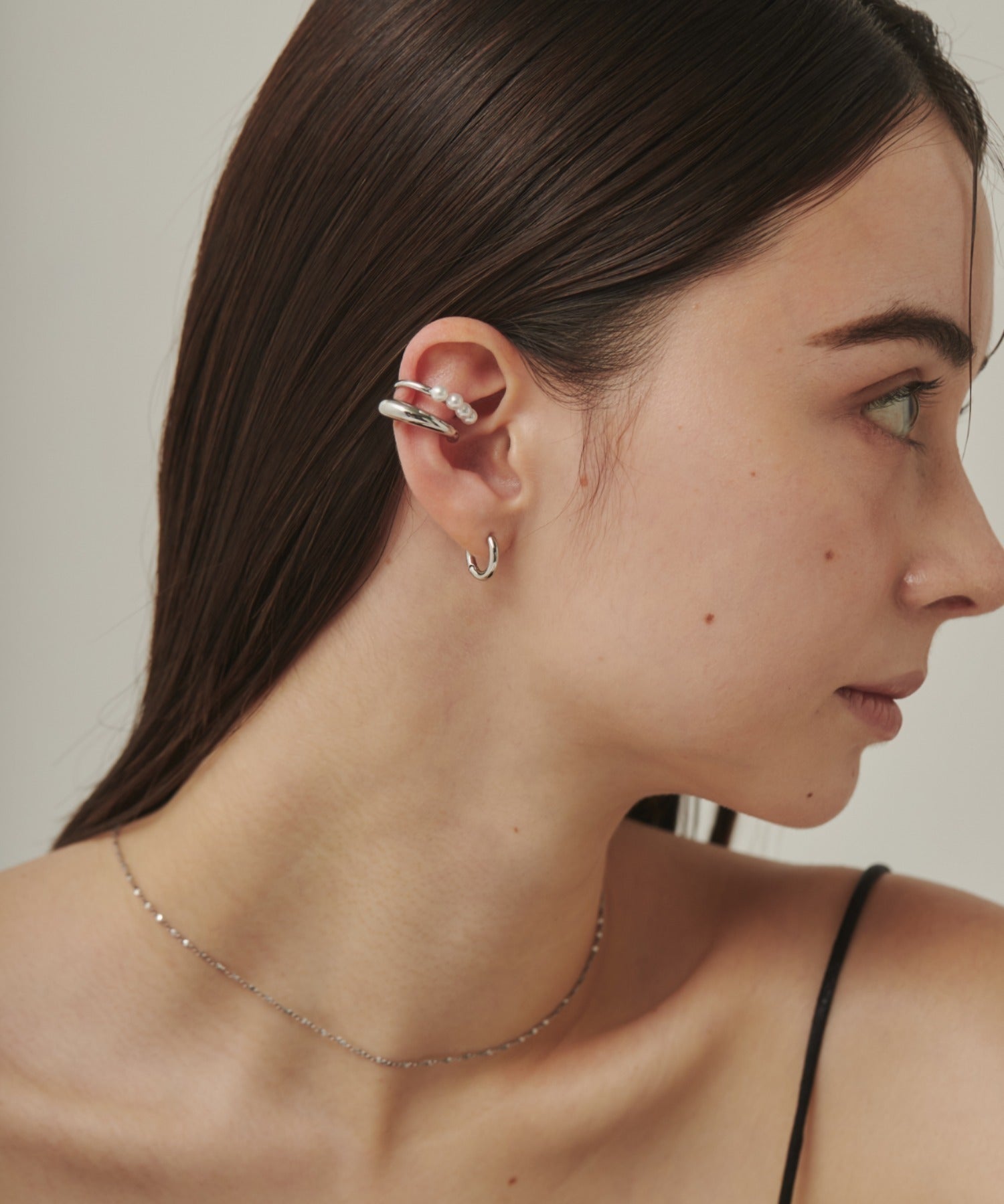 ciite' シーテ イヤーカフ 【 金属アレルギー対応 】ミニパールイヤーカフ サージカルステンレス