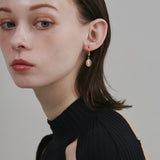 ciite' シーテ ピアス（両耳用） 【 金属アレルギー対応 】 オーバルストーン フックピアス サージカルステンレス (両耳用)