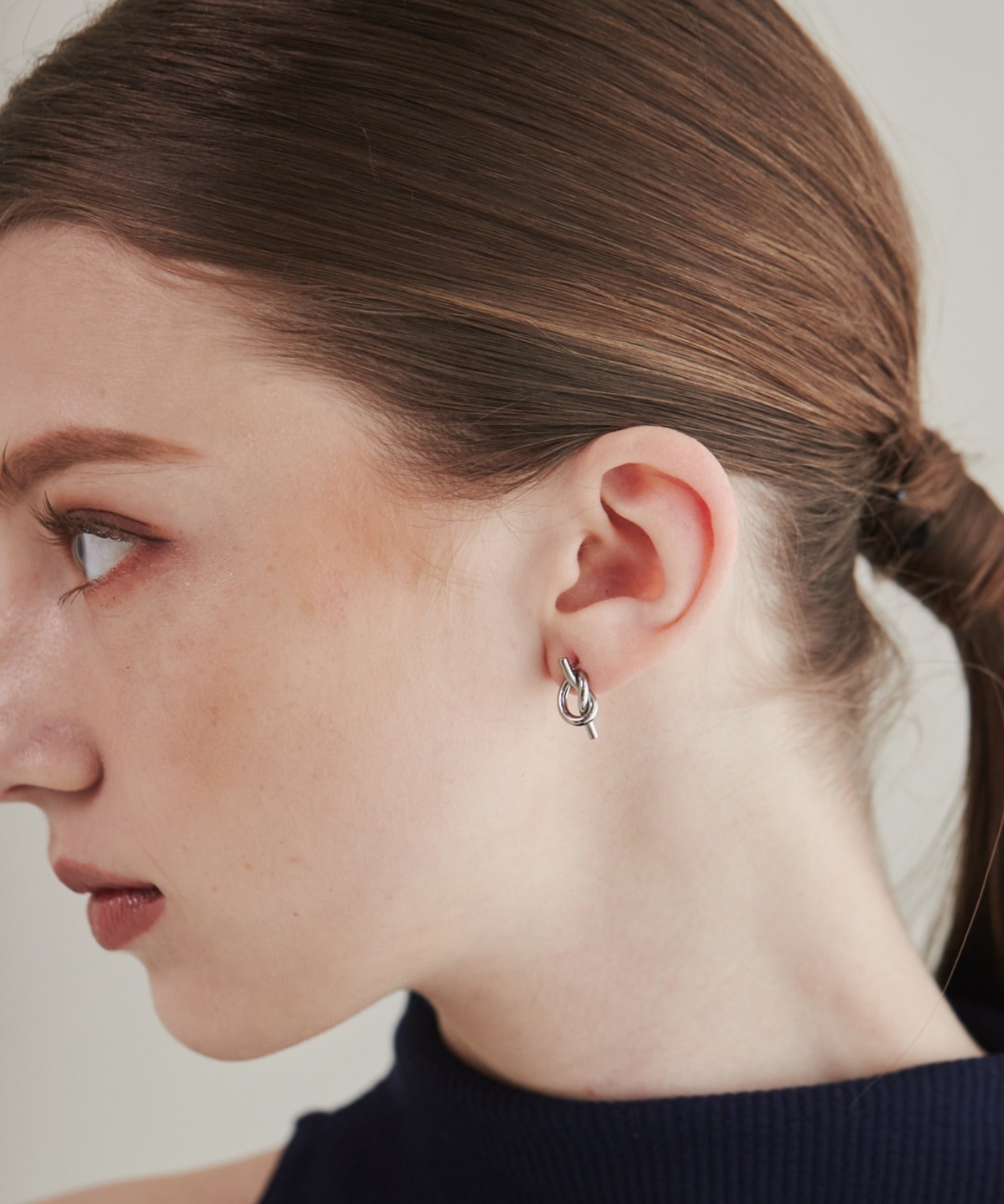 ciite' シーテ ピアス（両耳用） 【 金属アレルギー対応 】 ノットピアス サージカルステンレス (両耳用)