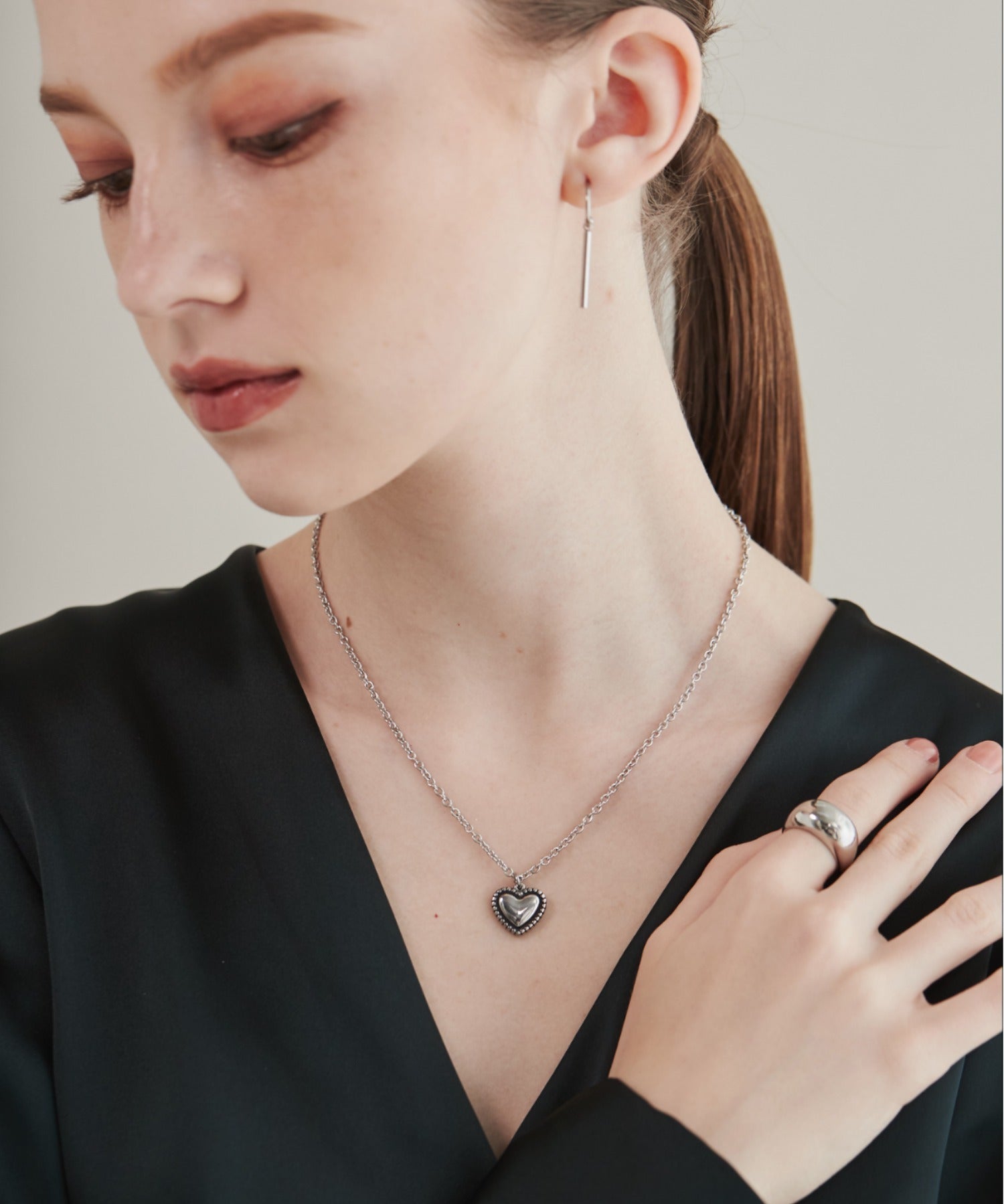 ciite' シーテ ネックレス 【 金属アレルギー対応 】 ハートネックレス サージカルステンレス