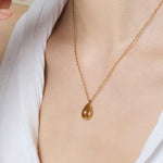 ciite' シーテ ネックレス 【 金属アレルギー対応 】 シズクビジューネックレス サージカルステンレス