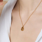 ciite' シーテ ネックレス 【 金属アレルギー対応 】 シズクビジューネックレス サージカルステンレス