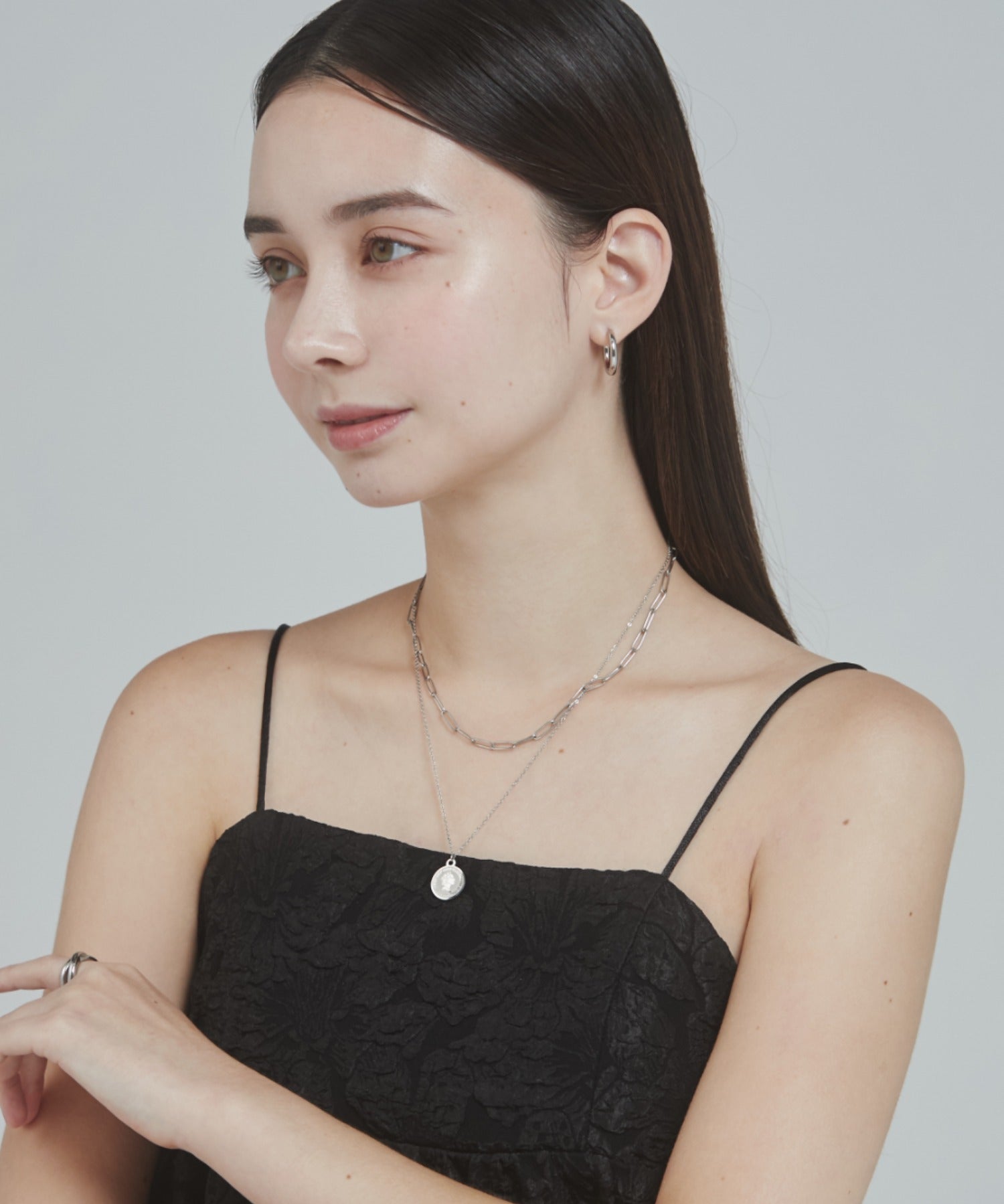 ciite' シーテ ネックレス 【 金属アレルギー対応 】 2連 エリザベス コインネックレス サージカルステンレス