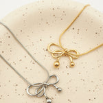 ciite' シーテ ネックレス 【 金属アレルギー対応 】 ミニリボンネックレス サージカルステンレス