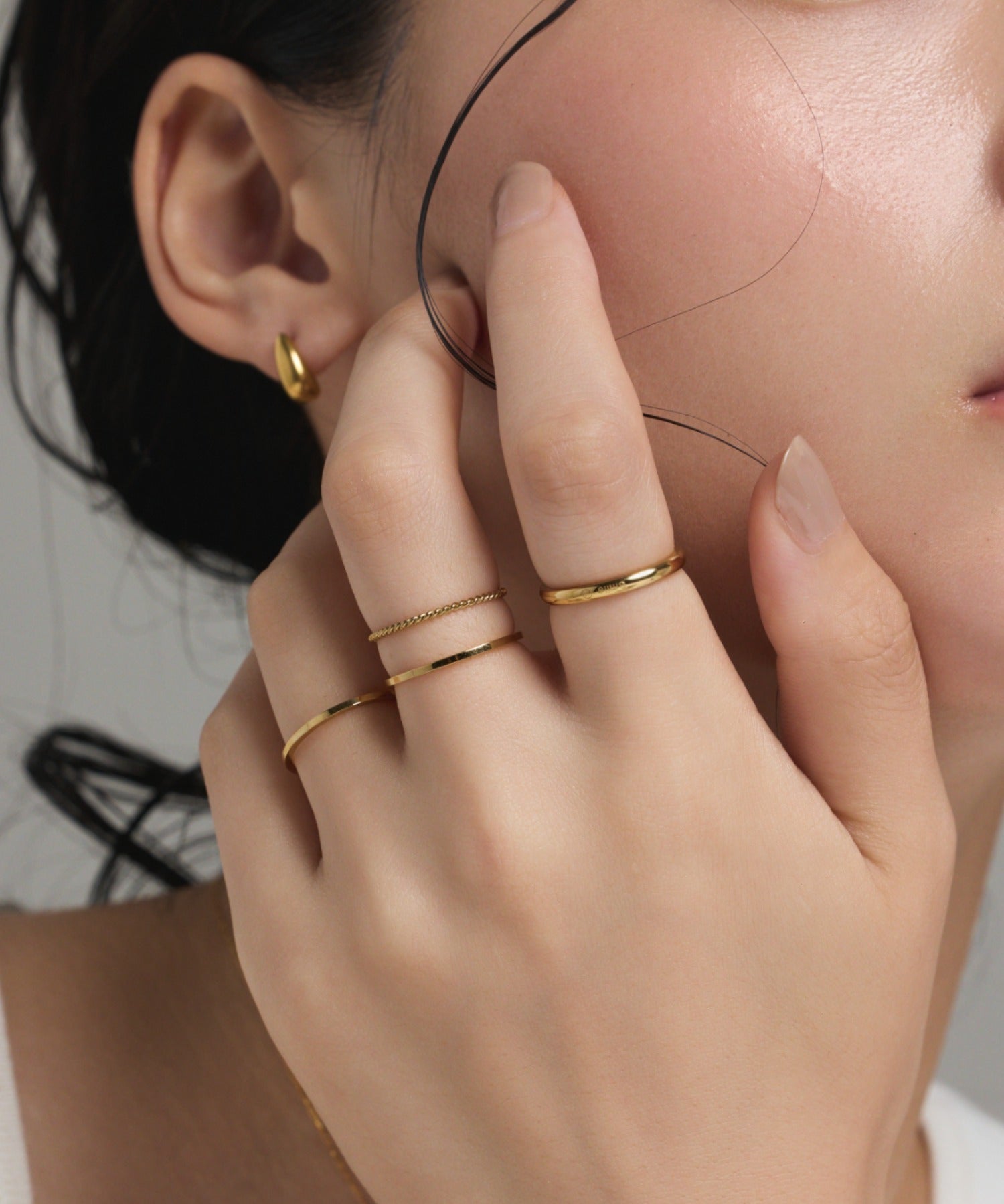 ciite' シーテ リング 【 金属アレルギー対応 】シンプルリング 4個セット サージカルステンレス