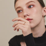 ciite' シーテ リング 【 金属アレルギー対応 】 シンプルビジューリング サージカルステンレス