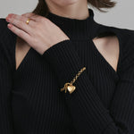 ciite' シーテ ブレスレット 【 金属アレルギー対応 】 ハートペンダント ブレスレット サージカルステンレス