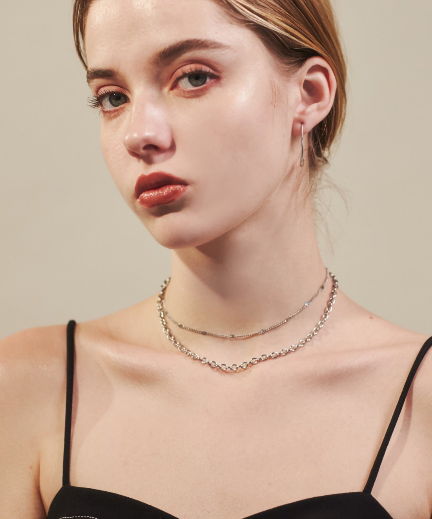 ciite' シーテ ネックレス 【 金属アレルギー対応 】 2連チェーンネックレス サージカルステンレス