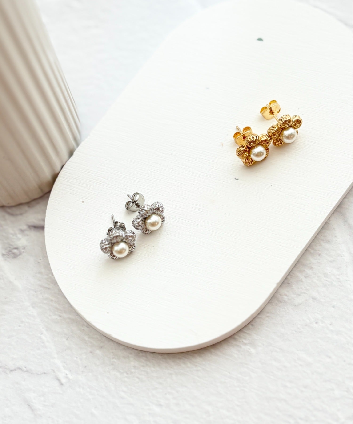ciite' シーテ ピアス（両耳用） パール フラワーピアス（両耳用）