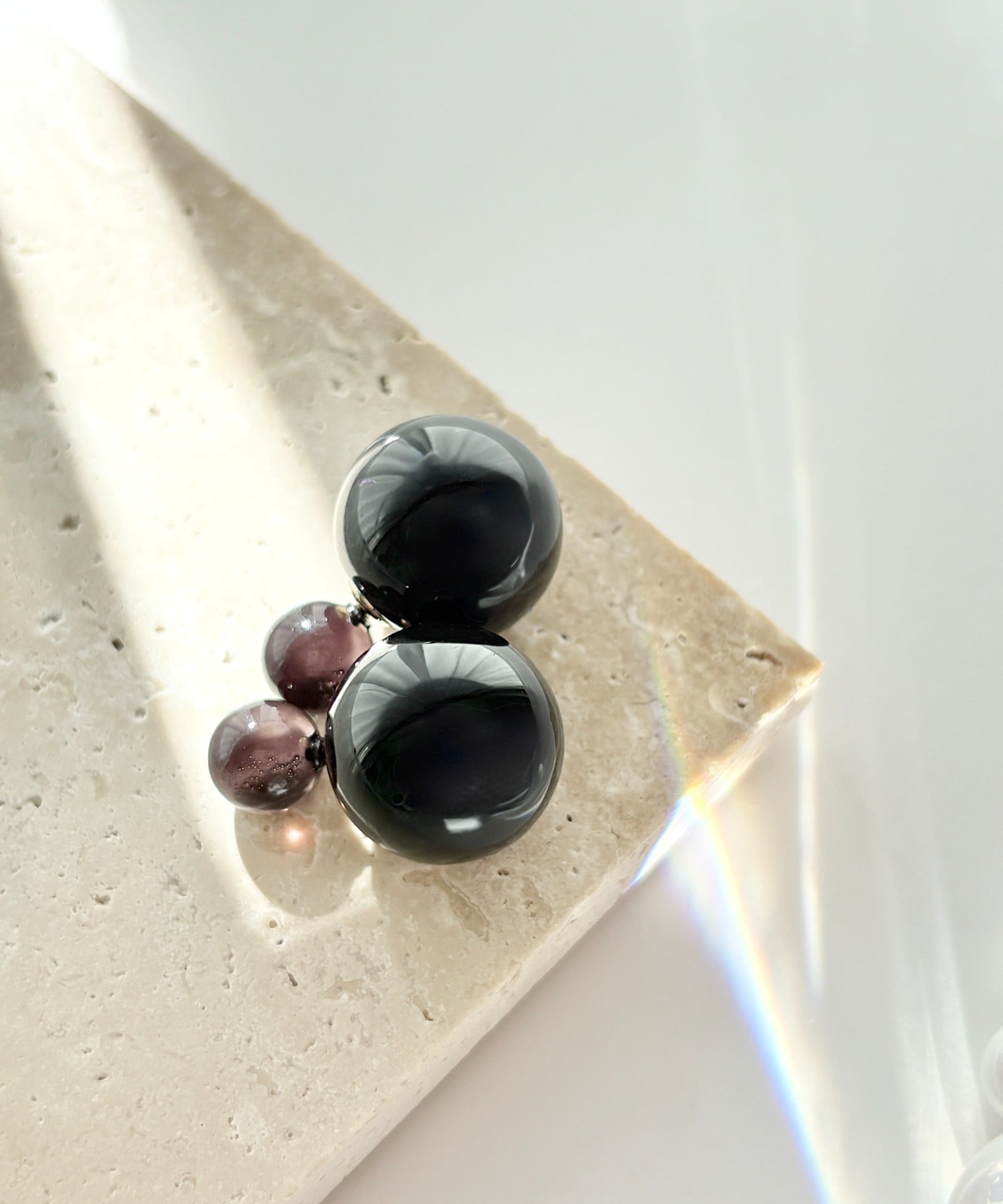 ciite' シーテ ピアス（両耳用） シリコン付 ダブルボール ピアス