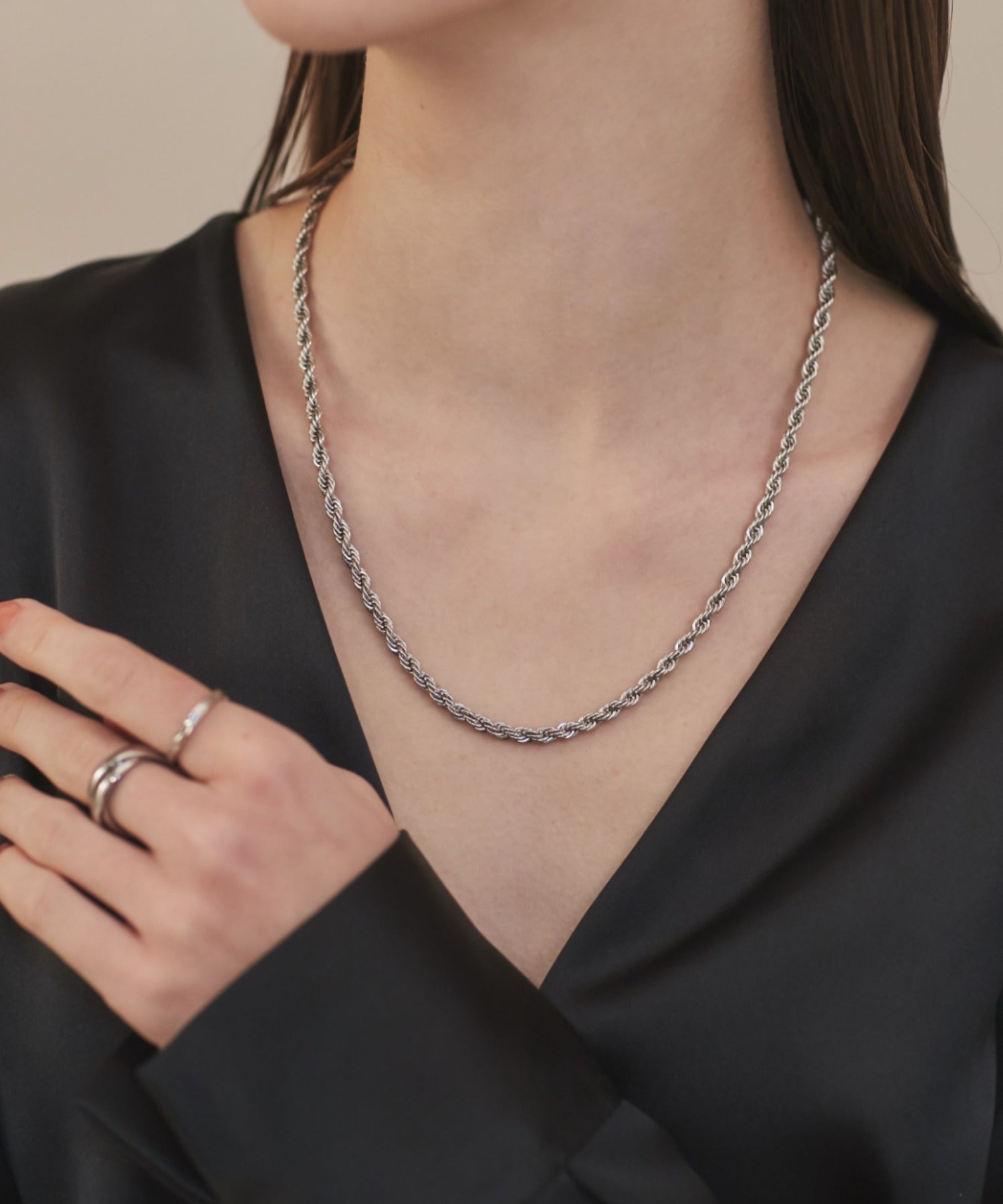 ciite' シーテ ネックレス 【 金属アレルギー対応 】 ツイストチェーンネックレス サージカルステンレス