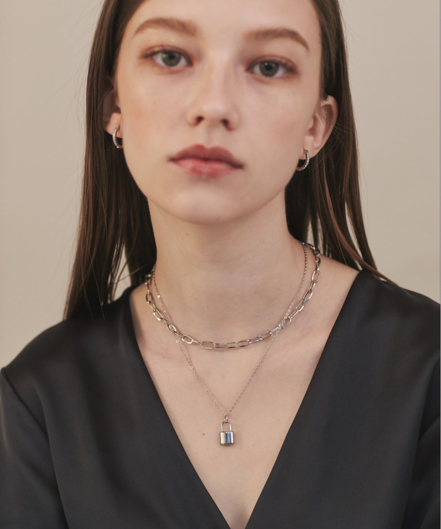 ciite' シーテ ネックレス 【 金属アレルギー対応 】 チェーン & パドロックネックレス 2セット