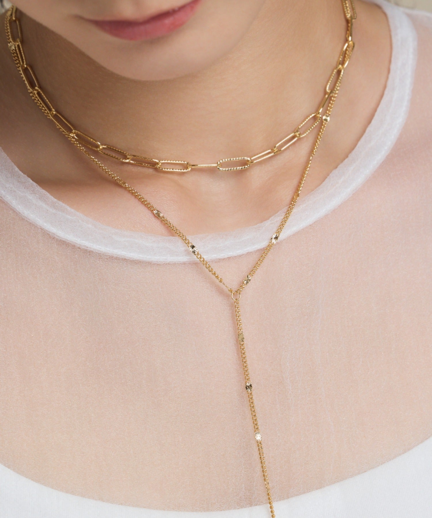 ciite' シーテ ネックレス 【 金属アレルギー対応 】 2連ロングネックレス サージカルステンレス