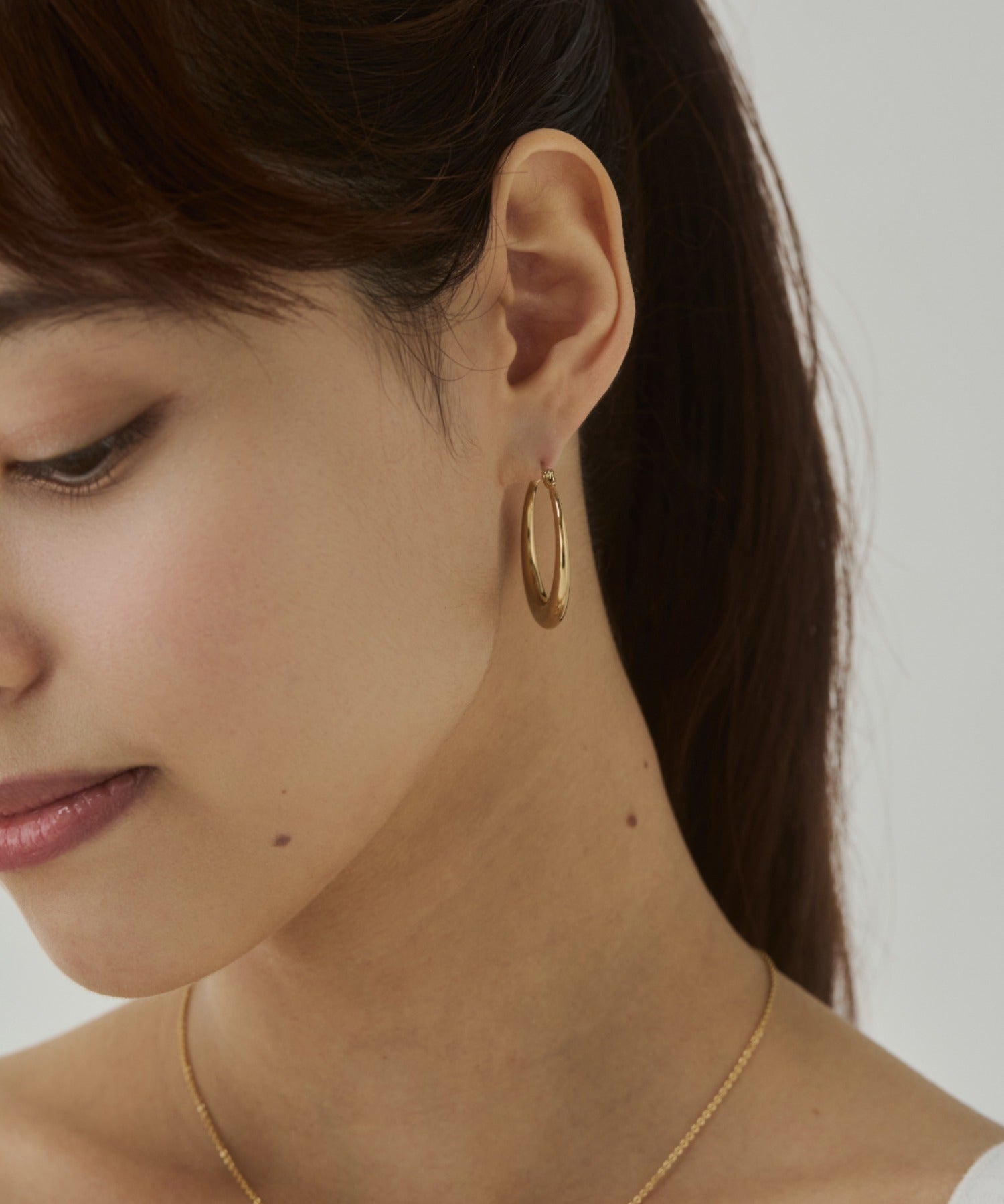 ciite' シーテ ピアス（両耳用） 【 金属アレルギー対応 】オーバルフープピアス サージカルステンレス（両耳用）