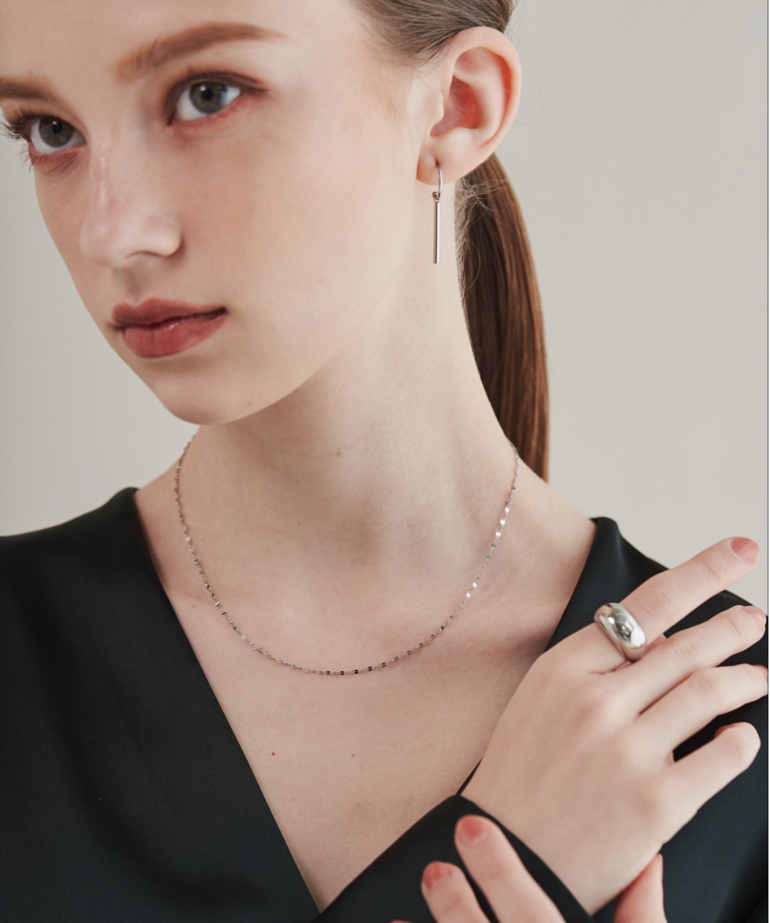 ciite' シーテ ネックレス 【 金属アレルギー対応 】 グリッターチェーンネックレス サージカルステンレス