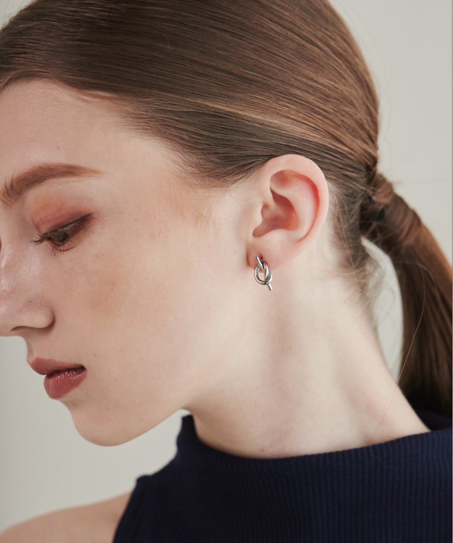 ciite' シーテ ピアス（両耳用） 【 金属アレルギー対応 】 ノットピアス サージカルステンレス (両耳用)