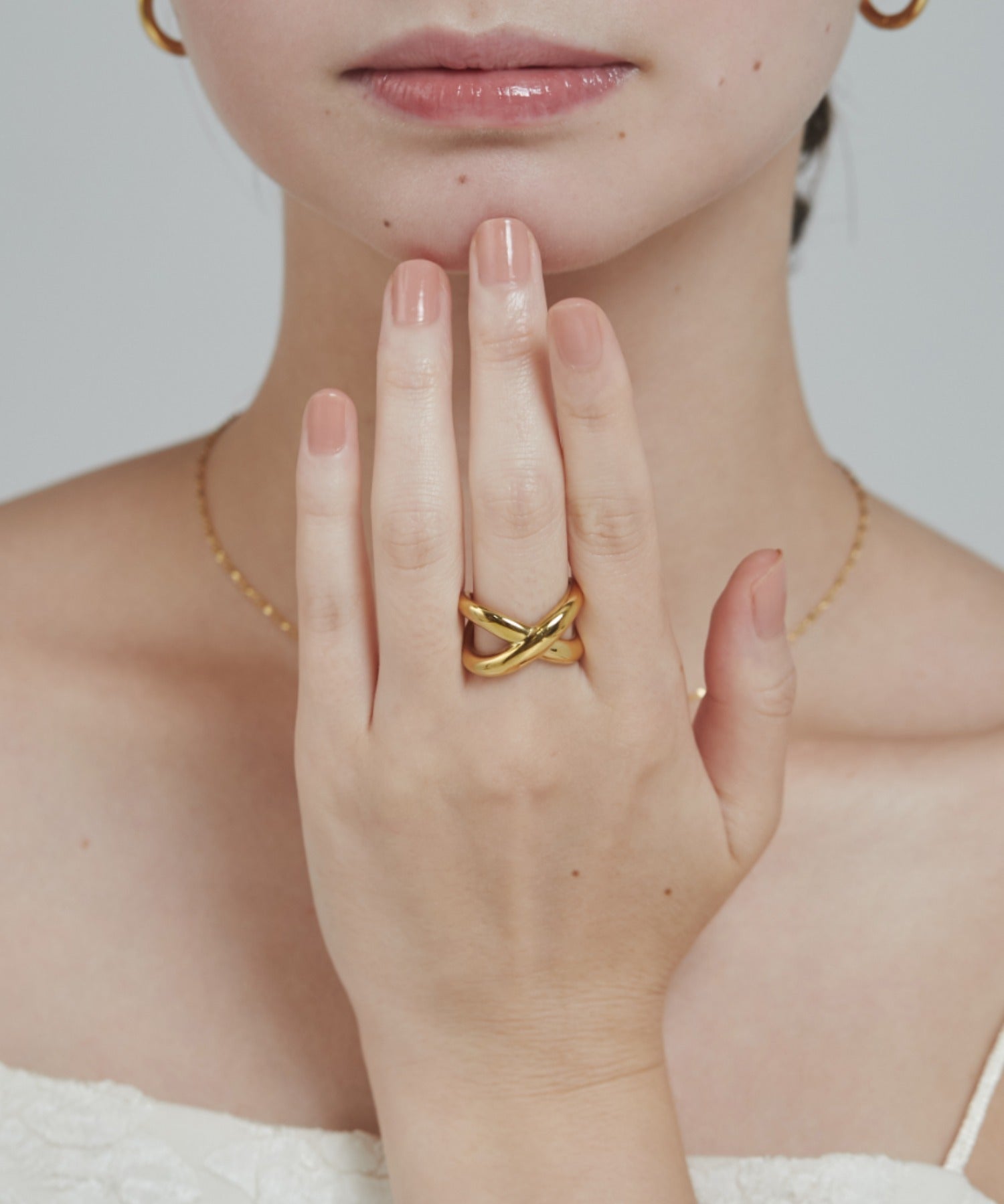 ciite' シーテ リング 【 金属アレルギー対応 】 ビッグクロスリング サージカルステンレス