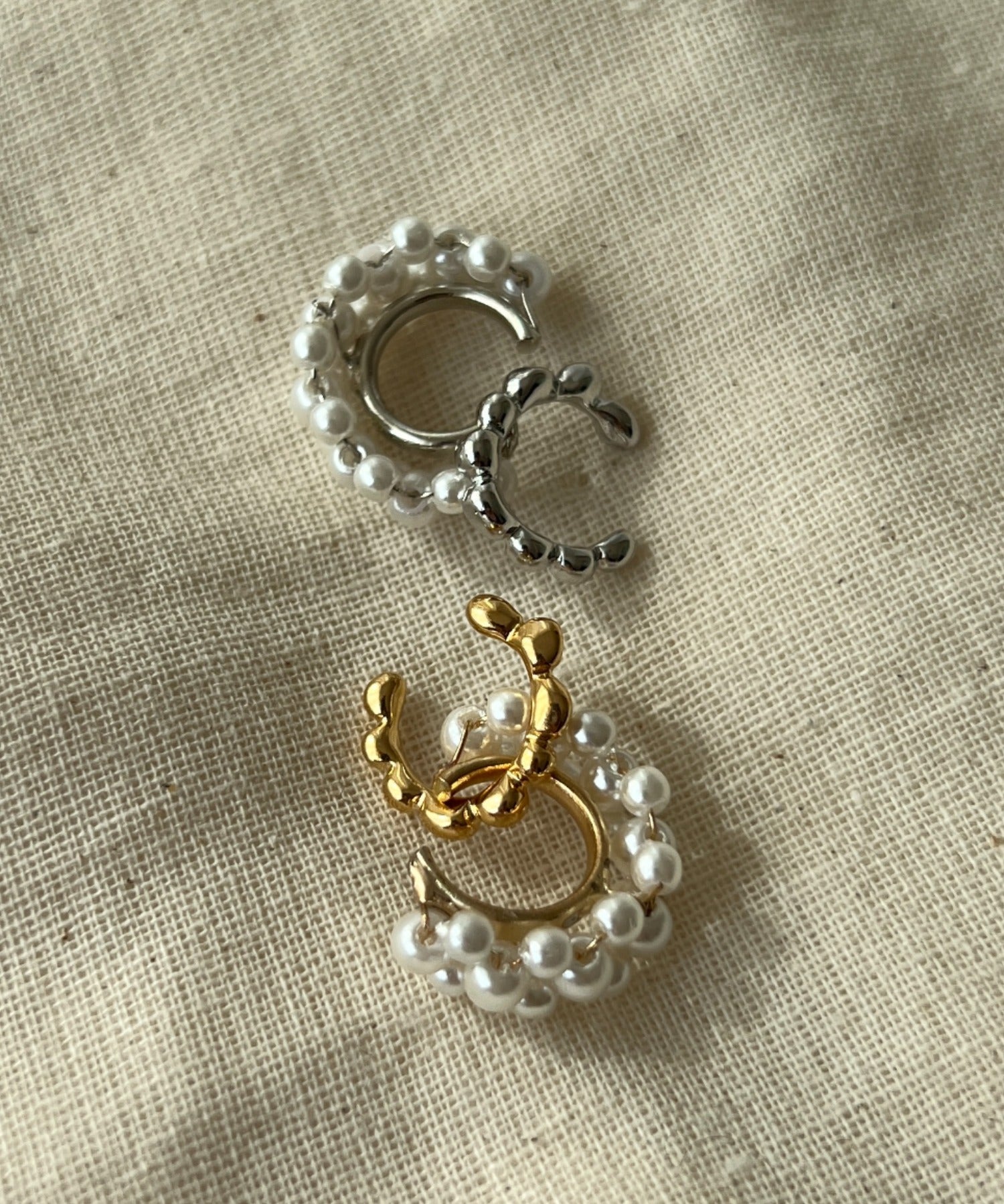 ciite' シーテ イヤーカフ パール&メタル イヤーカフセット