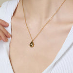 ciite' シーテ ネックレス 【 金属アレルギー対応 】 シズクビジューネックレス サージカルステンレス