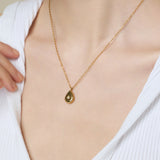 ciite' シーテ ネックレス 【 金属アレルギー対応 】 シズクビジューネックレス サージカルステンレス