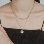 ciite' シーテ ネックレス 【 金属アレルギー対応 】 2連 エリザベス コインネックレス サージカルステンレス