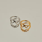 ciite' シーテ リング 【 金属アレルギー対応 】 ダブルハートリング サージカルステンレス