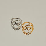 ciite' シーテ リング 【 金属アレルギー対応 】 ダブルハートリング サージカルステンレス