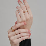 ciite' シーテ リング 【 金属アレルギー対応 】 ビジューダブルリング サージカルステンレス