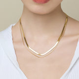 ciite' シーテ ネックレス 【 金属アレルギー対応 】 2連スネークチェーンネックレス サージカルステンレス