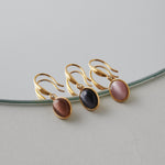 ciite' シーテ ピアス（両耳用） 【 金属アレルギー対応 】 オーバルストーン フックピアス サージカルステンレス (両耳用)