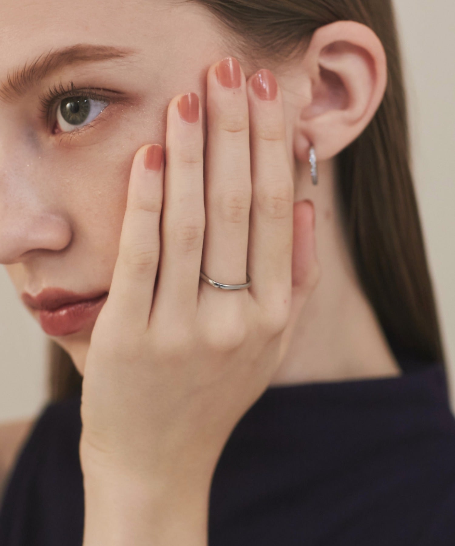 ciite' シーテ リング 【 金属アレルギー対応 】 シンプルビジューリング サージカルステンレス